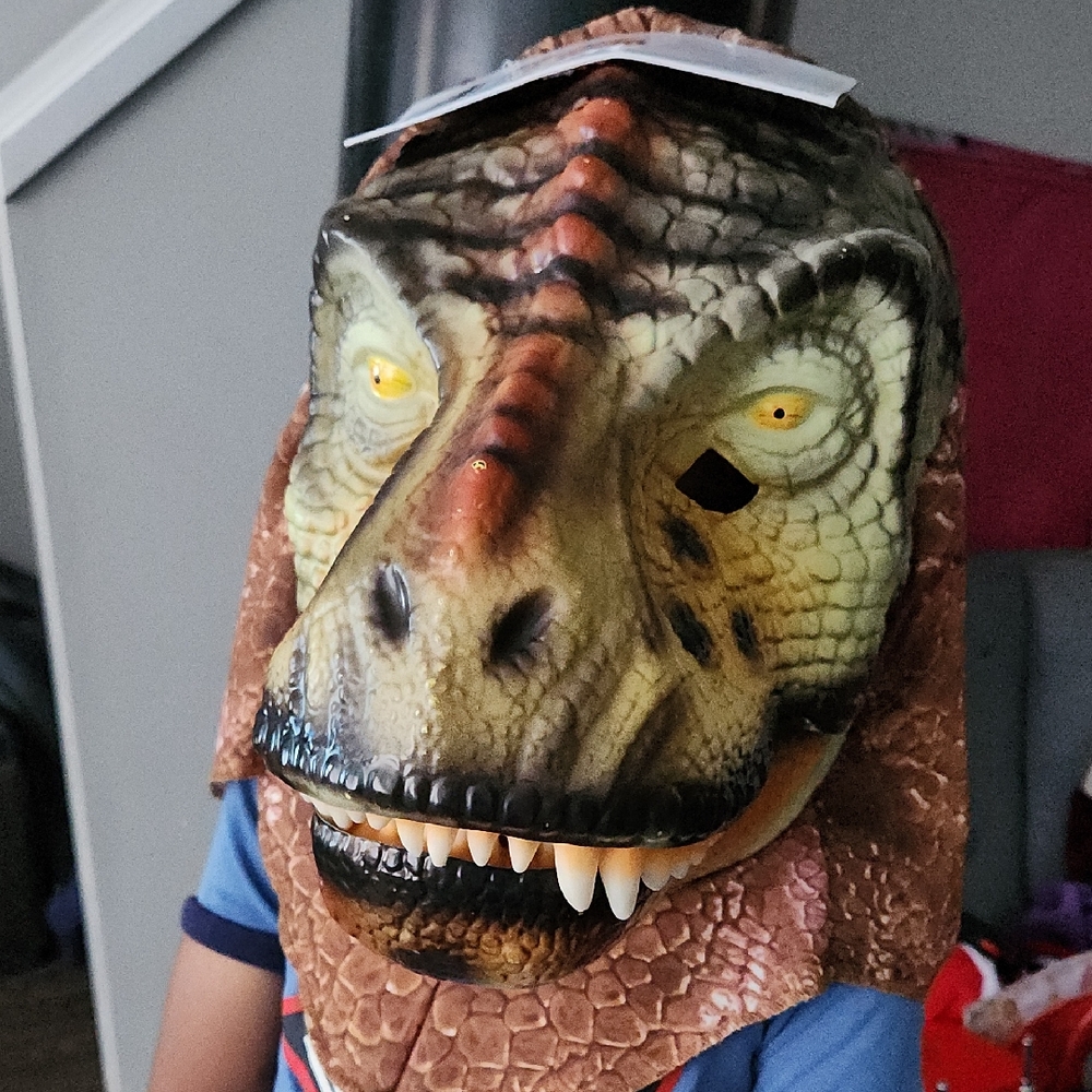 Moving Mouth T-Rex Dinosaur Halloween Mask - Adult One Size